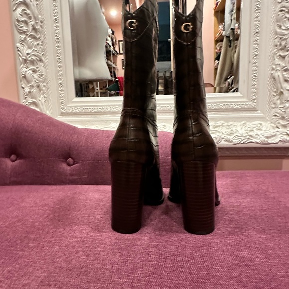 Guess - Brown Croc - Vegan Leather Boots - Picture 2 of 4